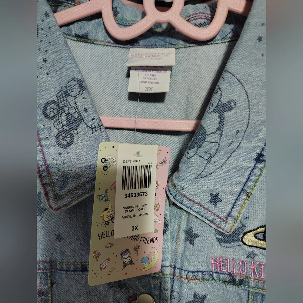 Hello Kitty & Friends Women's Plus Size Jean Jacket (Size 3X) - Picture 8 of 10